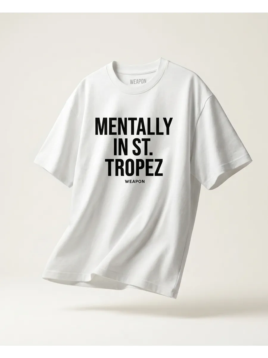 «MENTALLY IN IS.TROPEZ» — футболка оверсайз
