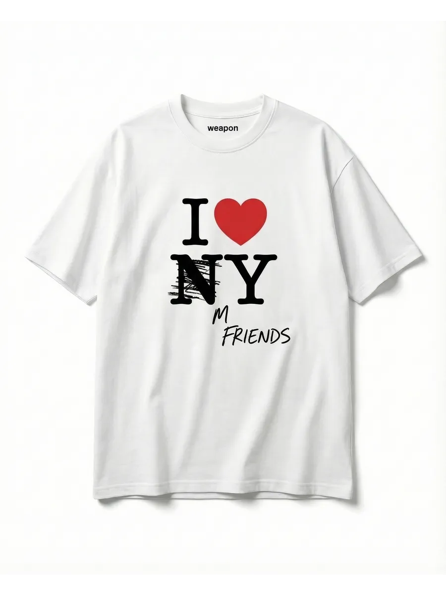 «I love my frends» — футболка удлинённая