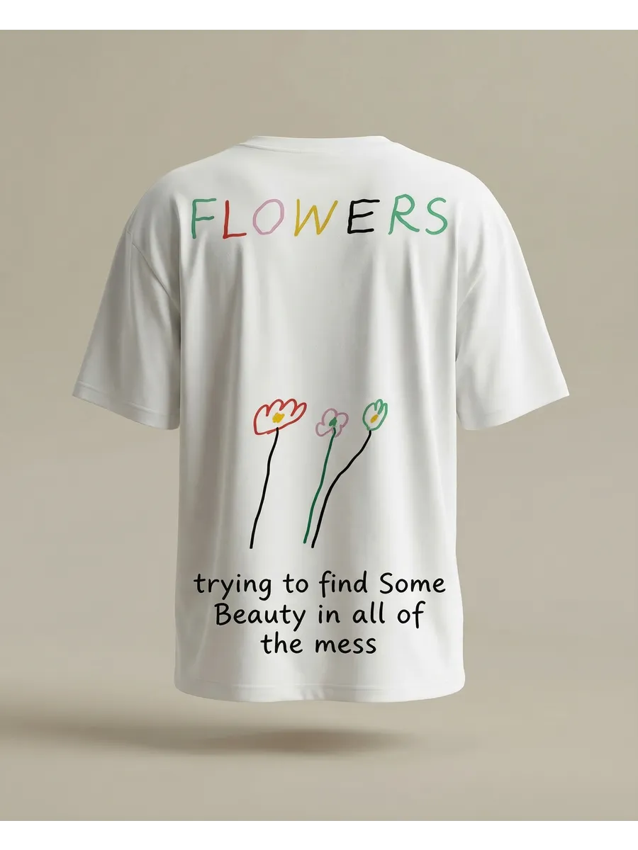 «Flowers weapon» — футболка удлинённая